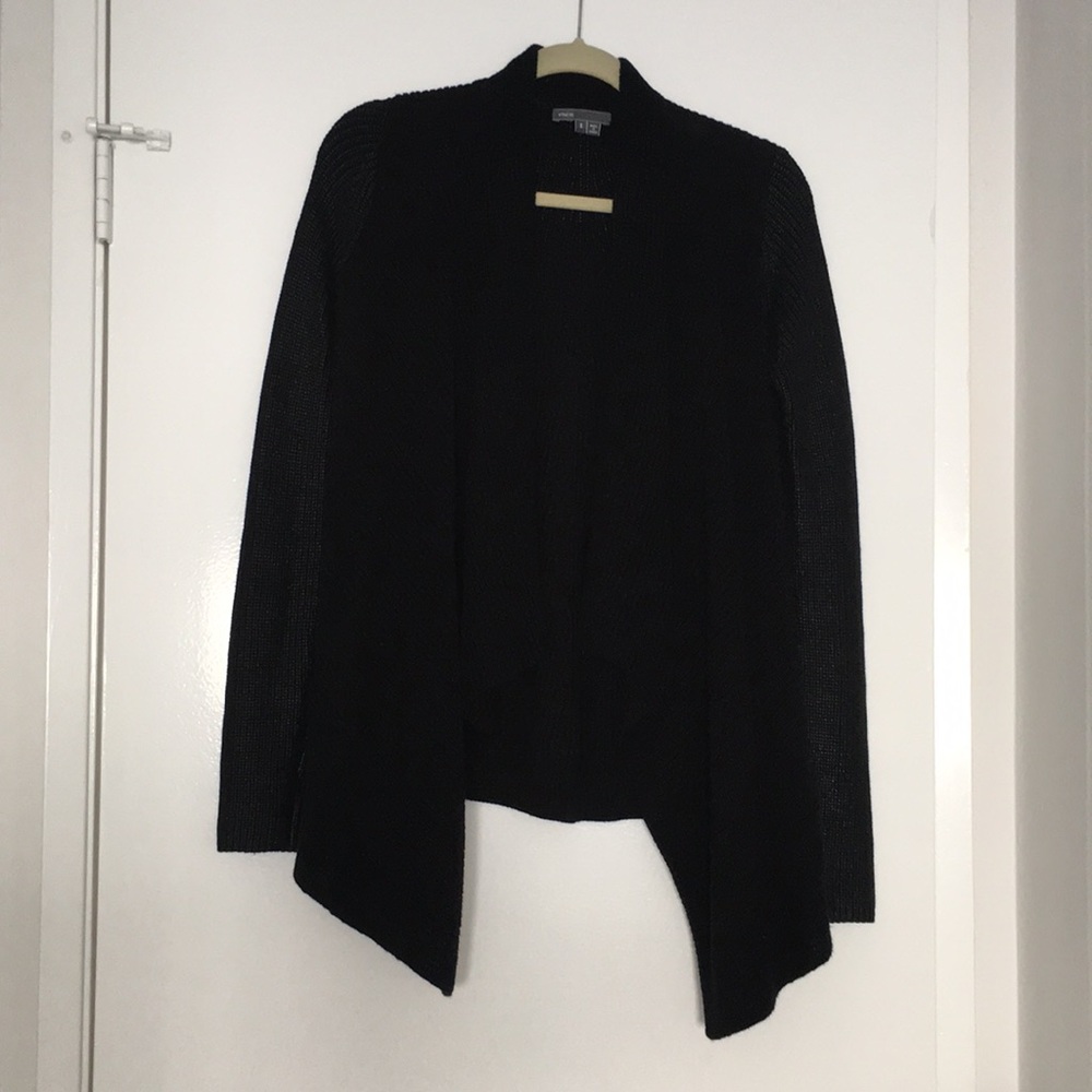 Vince black knit sweater Cardigan coated Small